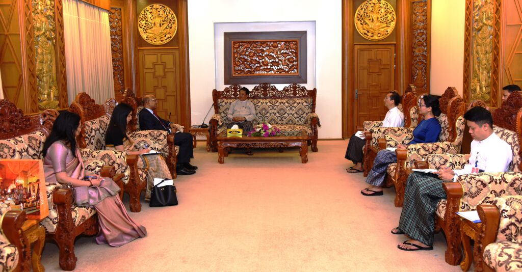 Deputy Prime Minister and Union Minister for Foreign Affairs receives Ambassador of India to Myanmar (29-11-2023)