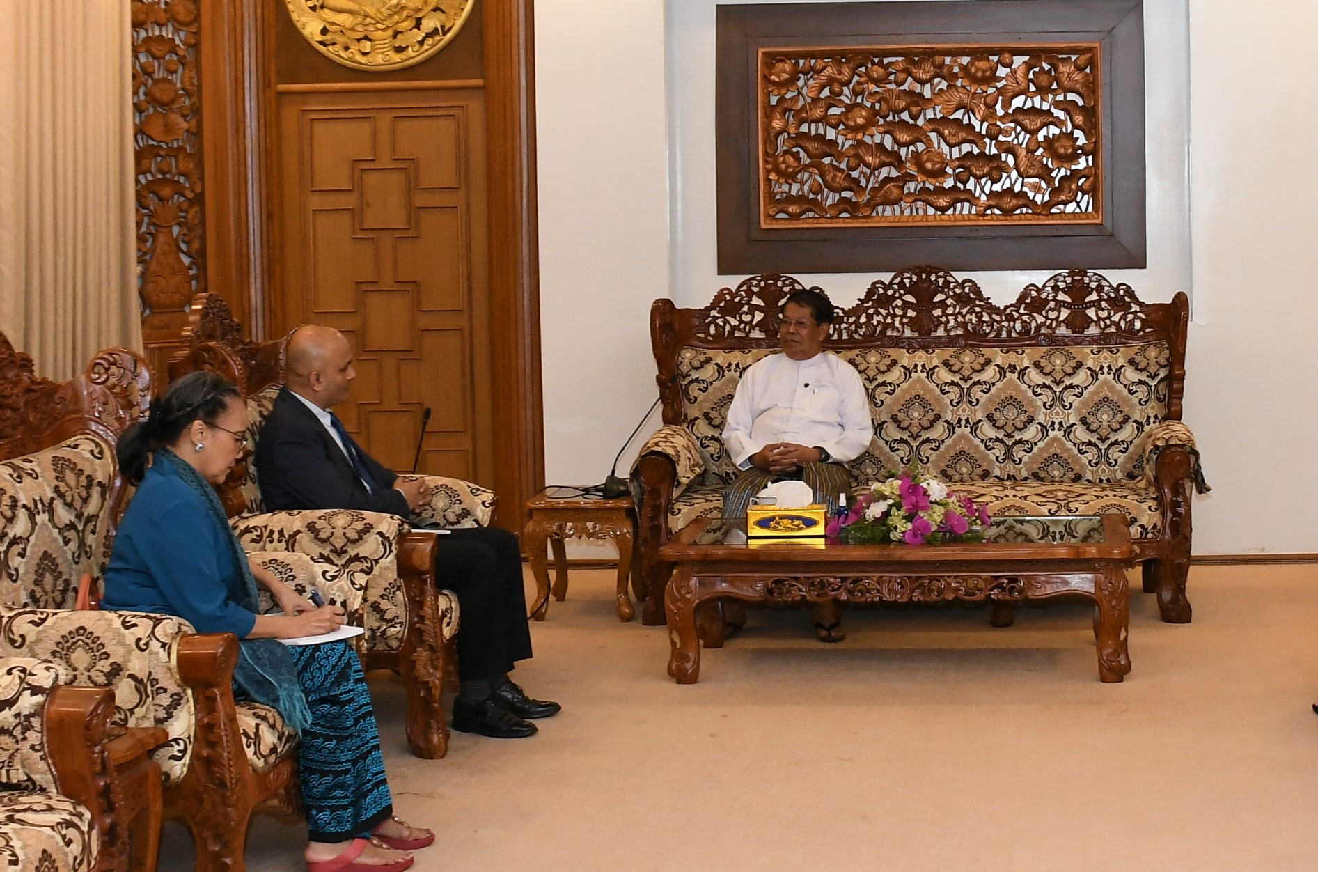 U Than Swe, Deputy Prime Minister and Union Minister for Foreign Affairs receives Mr. Ramanathan Balakrishnan, Representative of UNFPA (13-12-2023)