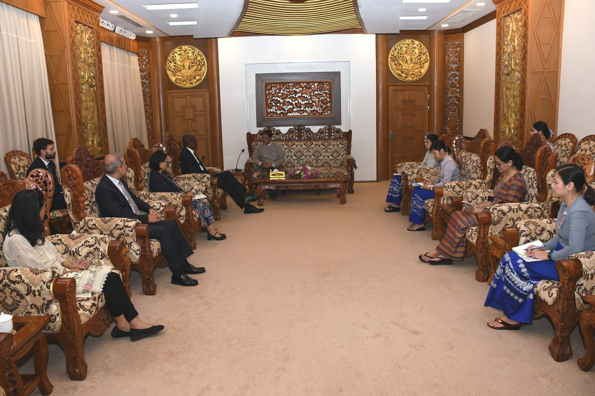 U Than Swe, Deputy Prime Minister and Union Minister for Foreign Affairs receives the delegation led by Assistant High Commissioner for Operations of UNHCR (9-11-2023)